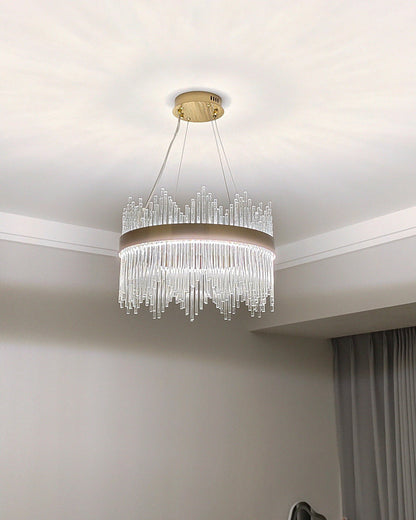 Diff Glass Rods Round Chandelier-DF2186