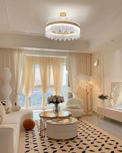 Diff Glass Rods Round Chandelier-DF2186