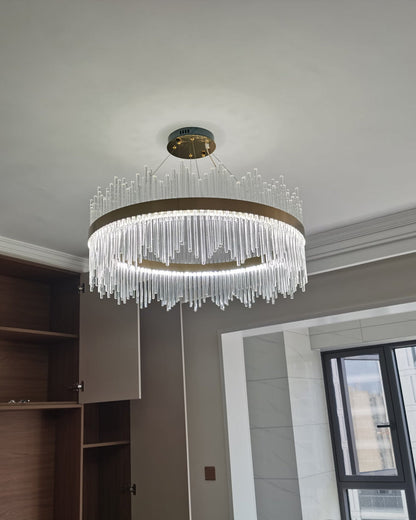 Diff Glass Rods Round Chandelier-DF2186