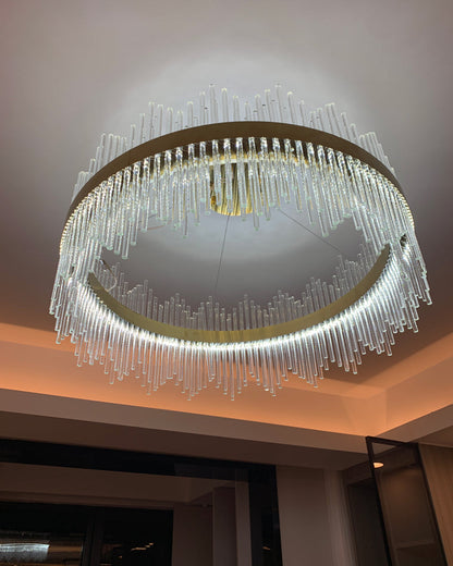 Diff Glass Rods Round Chandelier-DF2186
