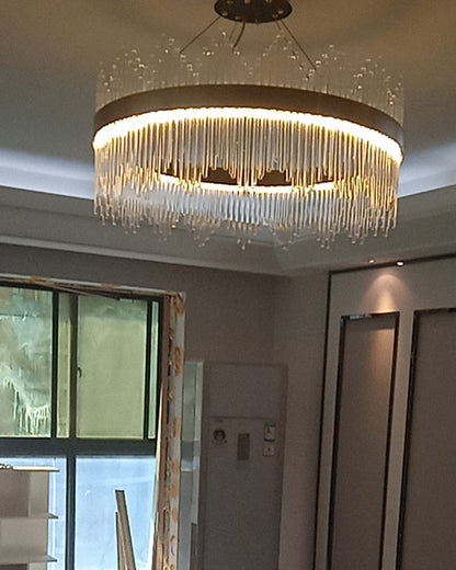 Diff Glass Rods Round Chandelier-DF2186