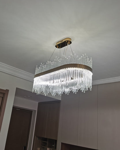 Diff Glass Rods Round Chandelier-DF2186