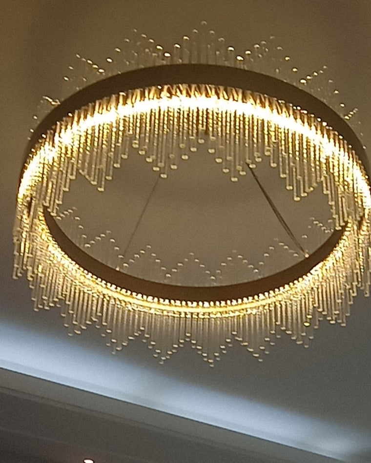 Diff Glass Rods Round Chandelier-DF2186