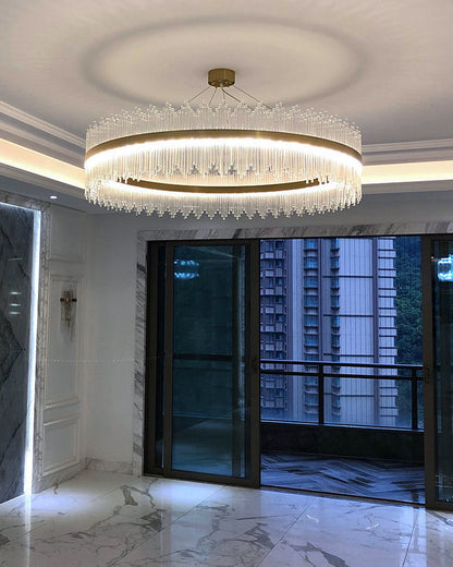 Diff Glass Rods Round Chandelier-DF2186