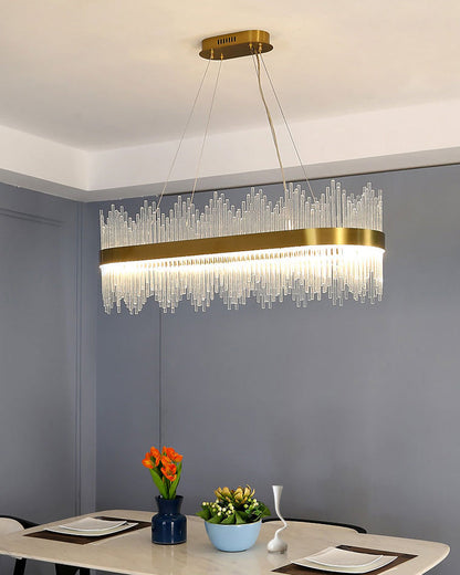 Diff Glass Rods Round Chandelier-DF2186