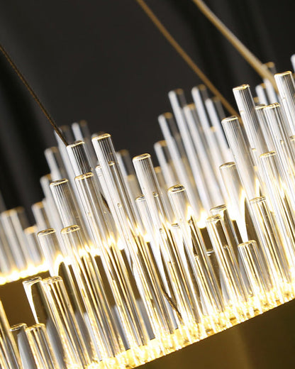 Diff Glass Rods Round Chandelier-DF2186