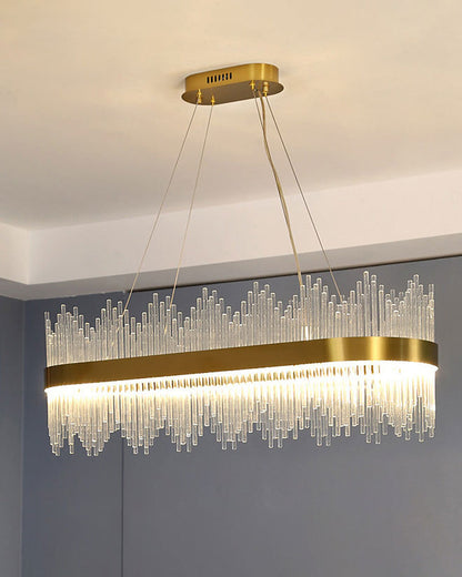 Diff Glass Rods Round Chandelier-DF2186