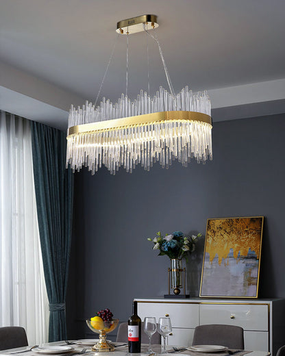 Diff Glass Rods Round Chandelier-DF2186