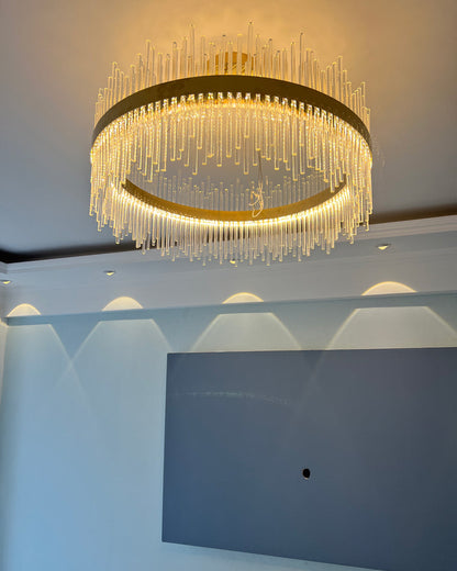 Diff Glass Rods Round Chandelier-DF2186