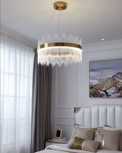 Diff Glass Rods Round Chandelier-DF2186