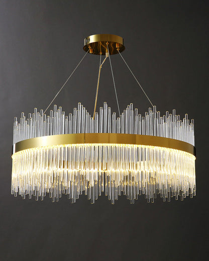 Diff Glass Rods Round Chandelier-DF2186