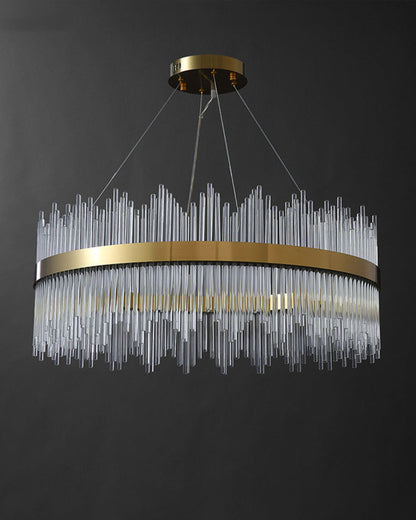 Diff Glass Rods Round Chandelier-DF2186