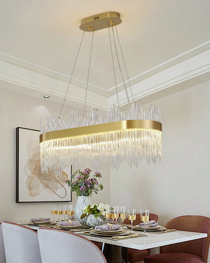 Diff Glass Rods Round Chandelier-DF2186