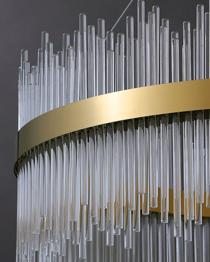 Diff Glass Rods Round Chandelier-DF2186
