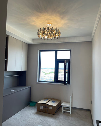 Diff Smoked Crystal Round Chandelier-DF2187