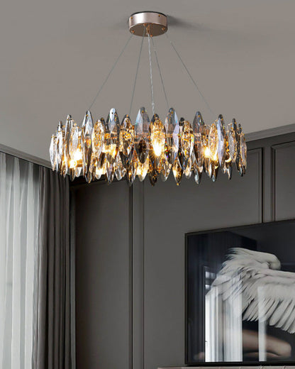 Diff Smoked Crystal Round Chandelier-DF2187