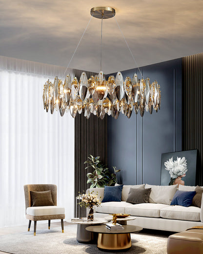 Diff Smoked Crystal Round Chandelier-DF2187