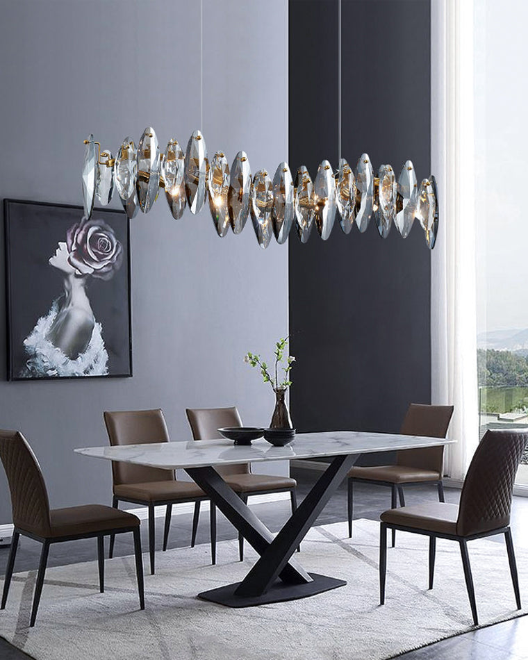 Diff Smoked Crystal Linear Chandelier-DF2188