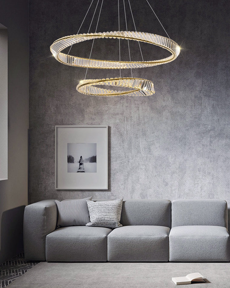 Diff Möbius Crystal Prism Circular Chandelier-DF2191