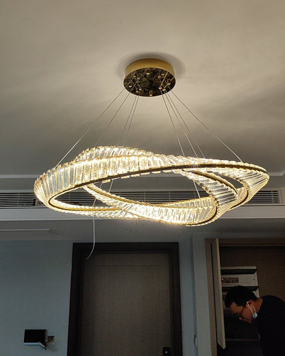 Diff Möbius Crystal Prism Circular Chandelier-DF2191