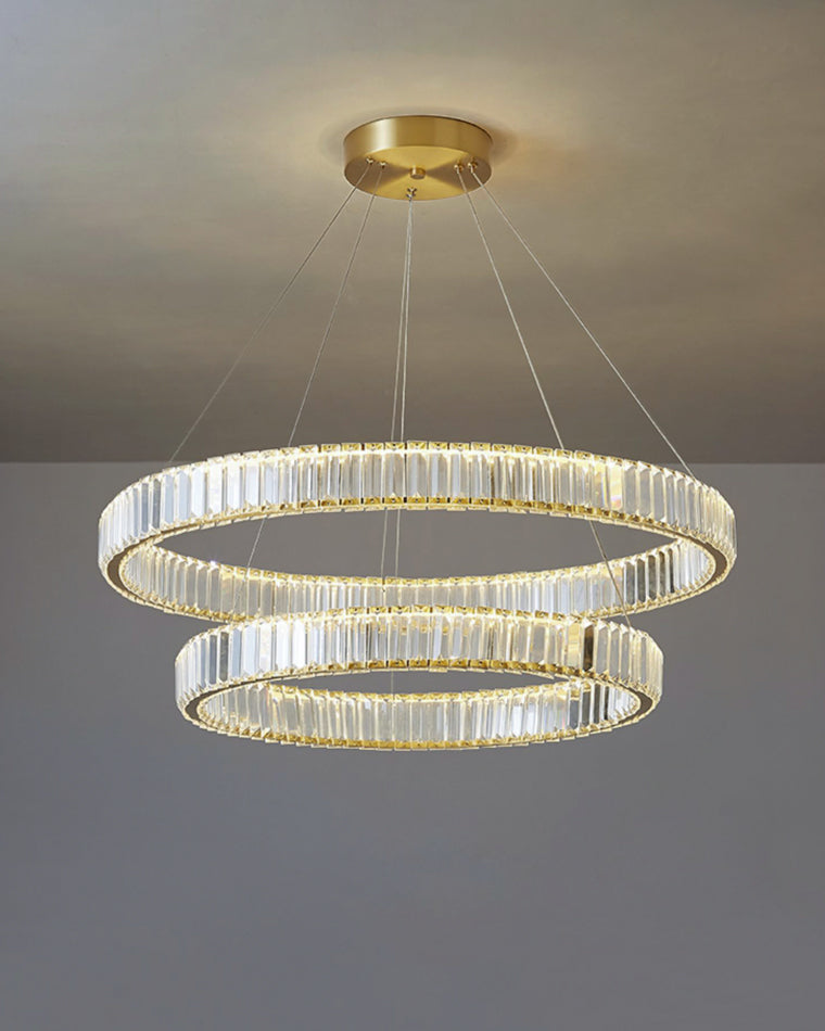 Diff 2 Tier Crystal Prism Circular Chandelier-DF2192