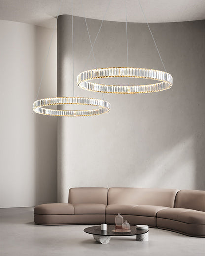 Diff 2 Tier Crystal Prism Circular Chandelier-DF2192