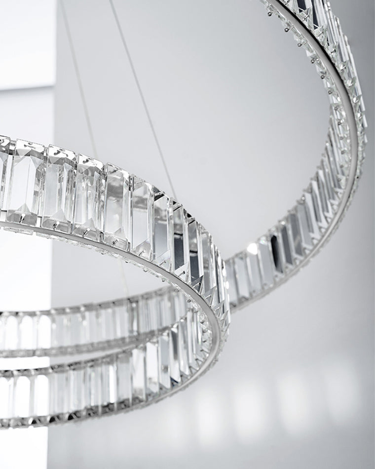 Diff 2 Tier Crystal Prism Circular Chandelier-DF2192