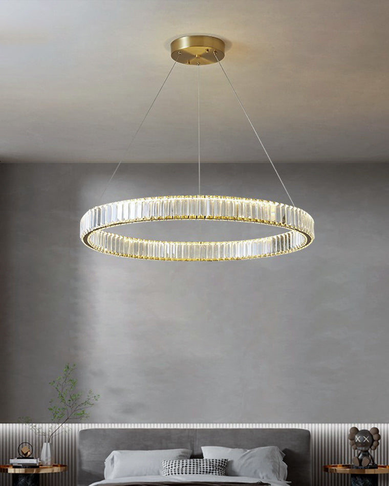 Diff 2 Tier Crystal Prism Circular Chandelier-DF2192