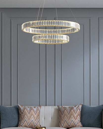 Diff 2 Tier Crystal Prism Circular Chandelier-DF2192