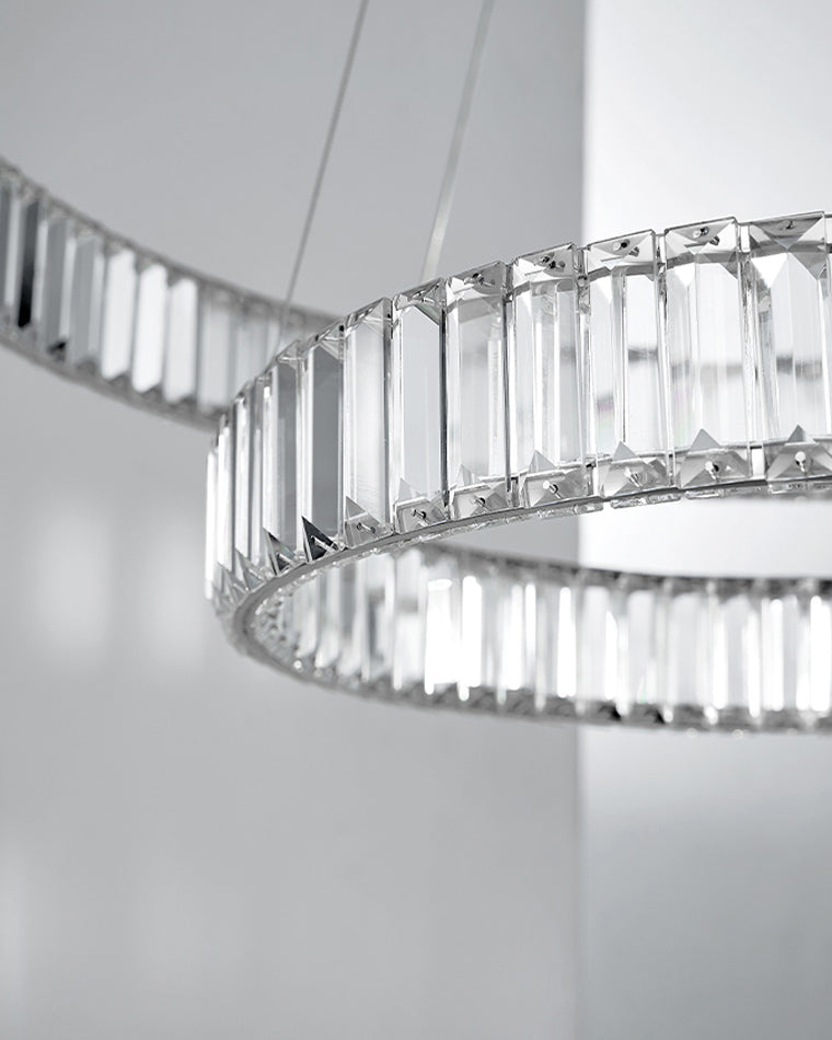 Diff 2 Tier Crystal Prism Circular Chandelier-DF2192