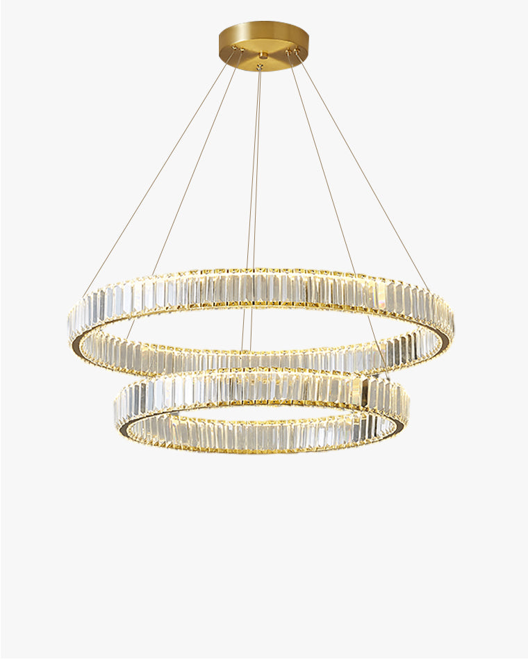 Diff 2 Tier Crystal Prism Circular Chandelier-DF2192