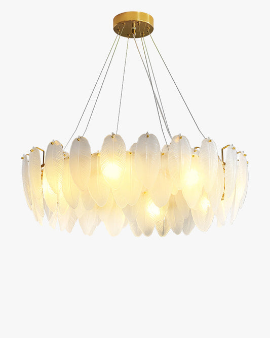 Diff Frosted Glass Feather Chandelier-DF2196