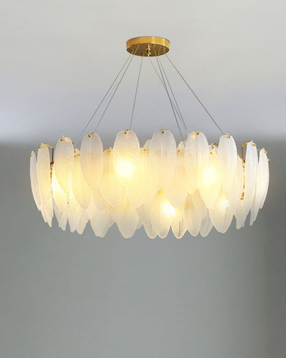 Diff Frosted Glass Feather Chandelier-DF2196