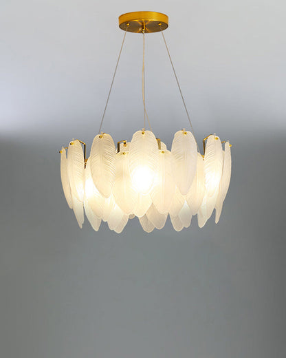 Diff Frosted Glass Feather Chandelier-DF2196