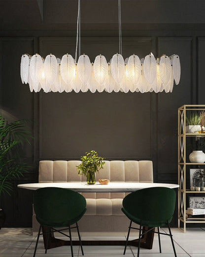 Diff Frosted Glass Feather Chandelier-DF2196