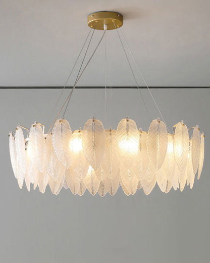 Diff Frosted Glass Feather Chandelier-DF2196