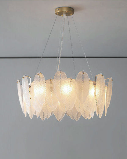 Diff Frosted Glass Feather Chandelier-DF2196