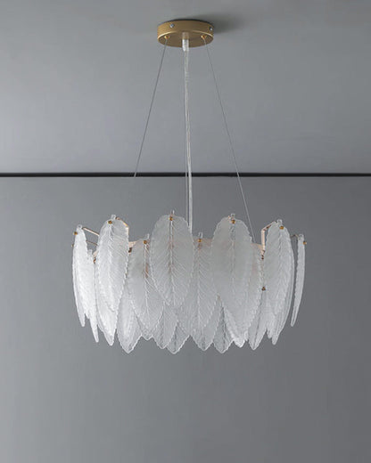 Diff Frosted Glass Feather Chandelier-DF2196