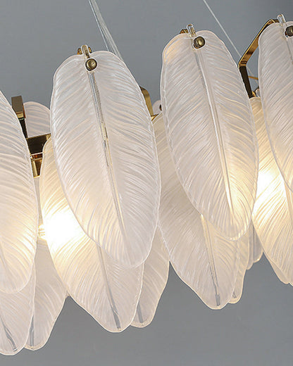 Diff Frosted Glass Feather Chandelier-DF2196