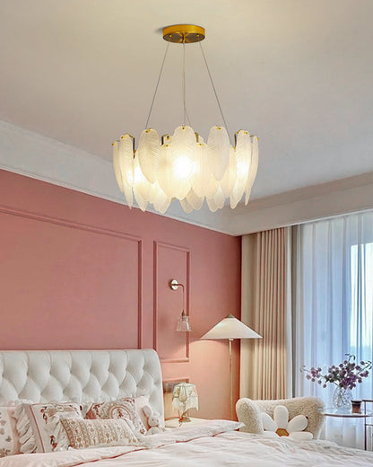 Diff Frosted Glass Feather Chandelier-DF2196
