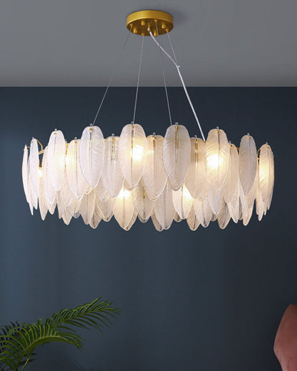 Diff Frosted Glass Feather Chandelier-DF2196