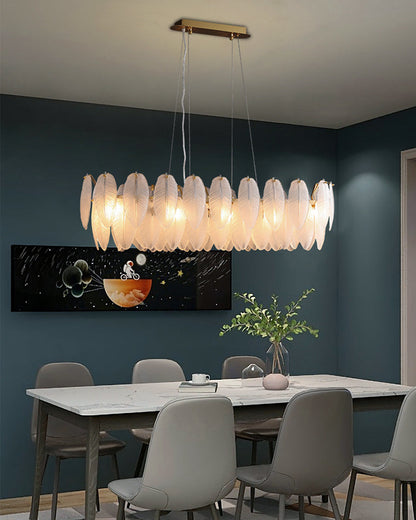 Diff Frosted Glass Feather Chandelier-DF2196