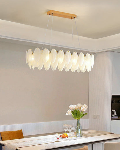 Diff Frosted Glass Feather Chandelier-DF2196