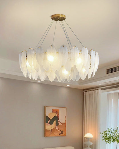 Diff Frosted Glass Feather Chandelier-DF2196