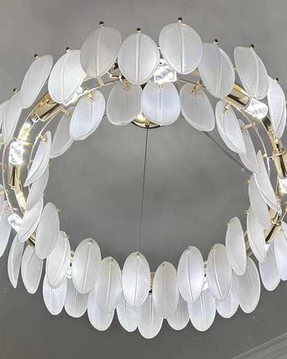 Diff Frosted Glass Feather Chandelier-DF2196