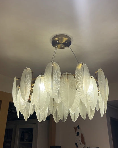 Diff Frosted Glass Feather Chandelier-DF2196