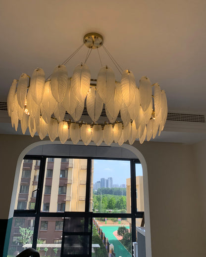 Diff Frosted Glass Feather Chandelier-DF2196