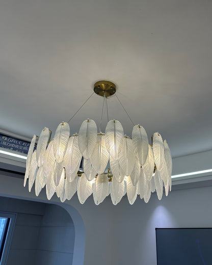 Diff Frosted Glass Feather Chandelier-DF2196