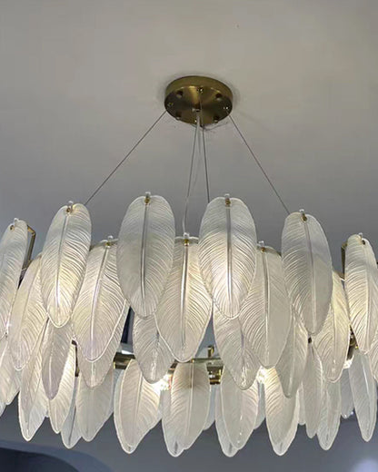 Diff Frosted Glass Feather Chandelier-DF2196