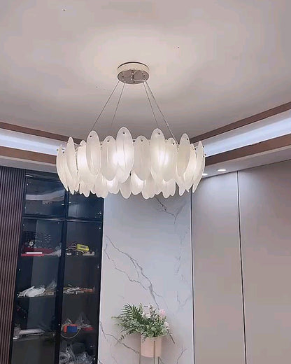 Diff Frosted Glass Feather Chandelier-DF2196